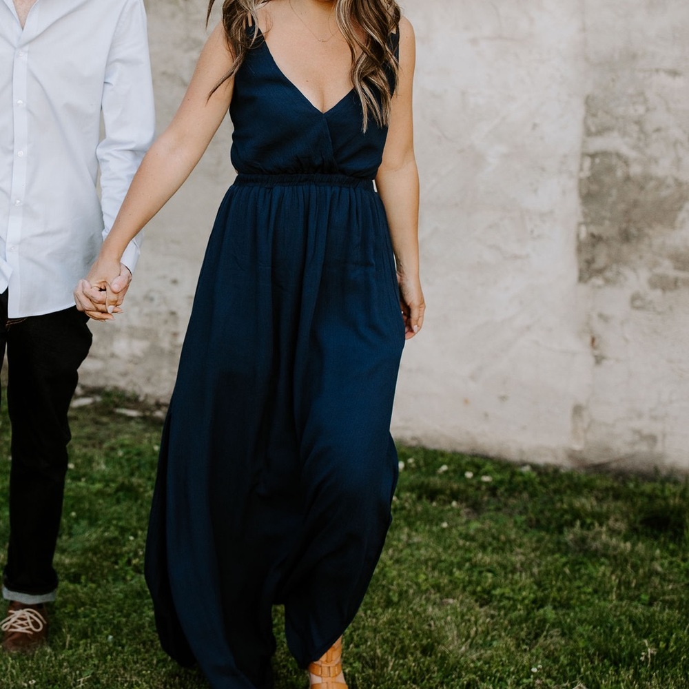 Lulus XS Navy Blue Lost In Paradise Maxi Dress